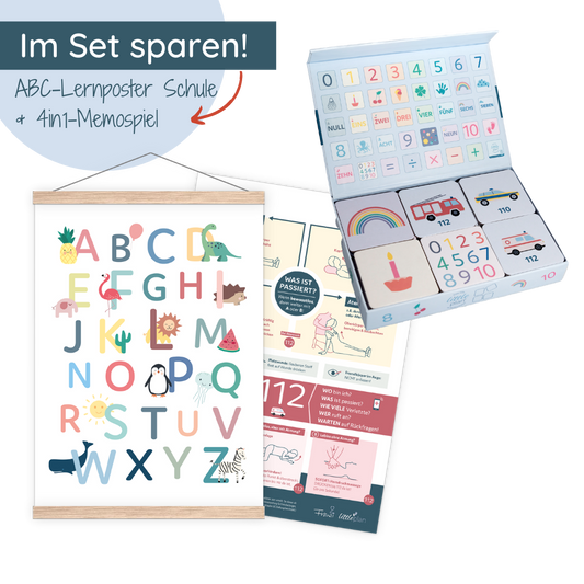 Set: ABC-Poster und 4in1-Memospiel